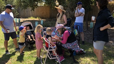 Face painting was a popular hit with the kids.