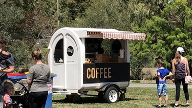 Miss Molly's coffee cart was a hit with mums and dads.