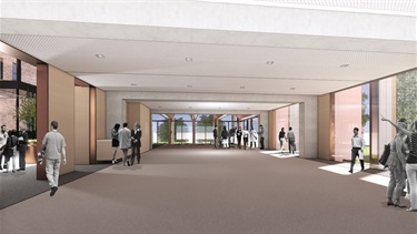 Town Hall Redevelopment - artist impression of the main foyer