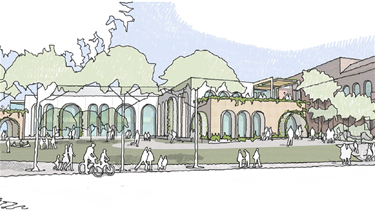 Town Hall Redevelopment - artist impression of exterior from Hyde Street