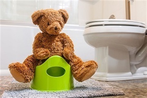 Teddy on potty