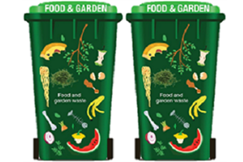 Food and Garden Waste Bin Double