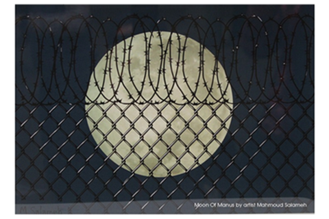 Image: Moon of Manus by artist Mahmoud Salameh