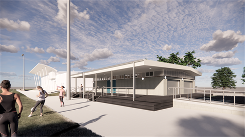 3D Render of the future YGFC female Friendly change rooms. 