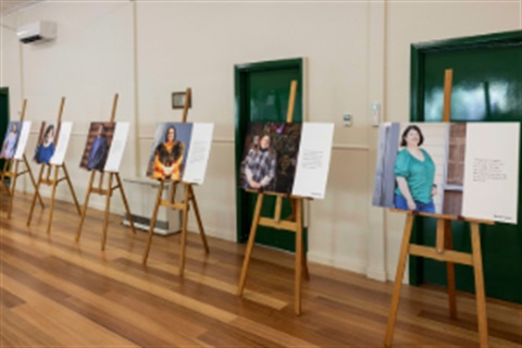 Image of photo exhibition of Maribyrnong City Council Disability Advisory Committee members.
