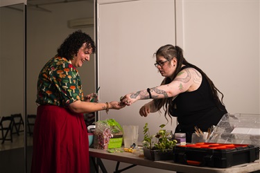 Terrarium making workshop as part of Queer Social presented by Laneway Learning. This project was supported through the Maribyrnong City Council Community Grants Program 2023-2024.