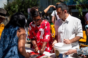 Chef Stevie Thorpe at Living Museum of the West's Dreamtime Cooking project. This project was funded through Maribyrnong City Council Community Grants Program 2022-2023.