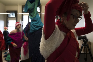 Participants create high fashion from second hand clothing as part of Rawcus Theatre's All The Rage project. This project was supported through the Maribyrnong City Council Community Grants Program 2023-2024